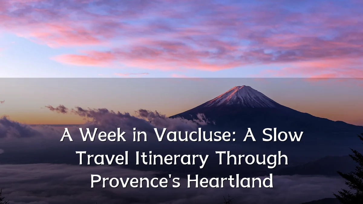 A Week in Vaucluse: A Slow Travel Itinerary Through Provence's Heartland
