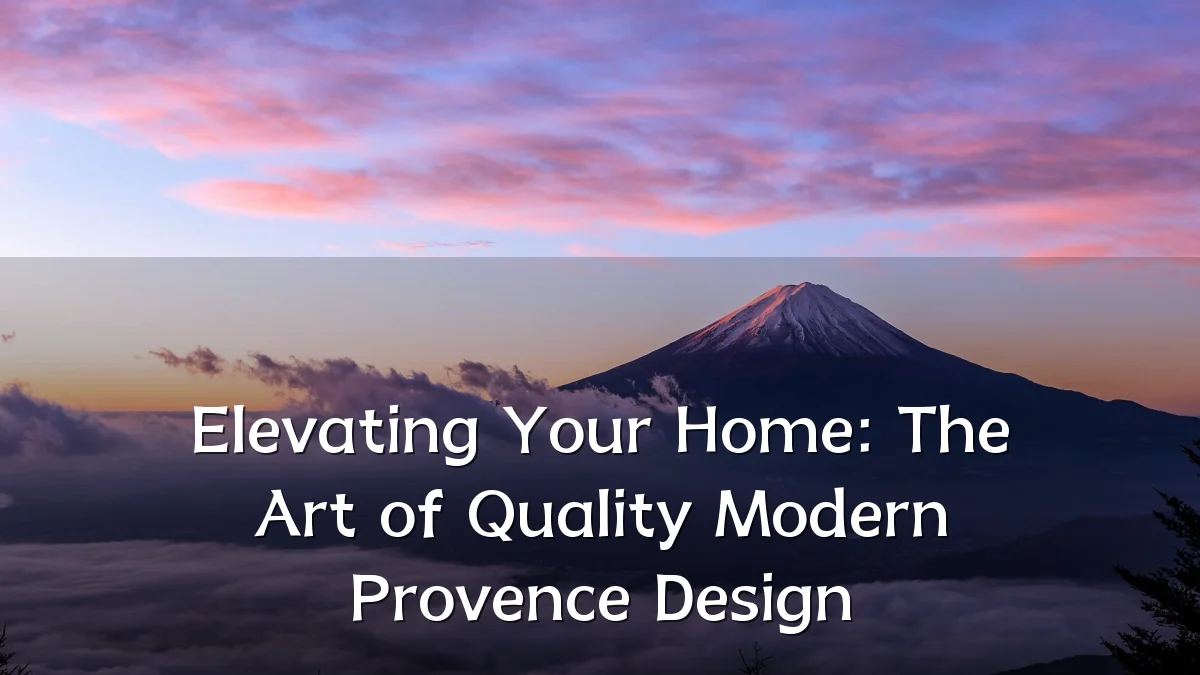 Elevating Your Home: The Art of Quality Modern Provence Design