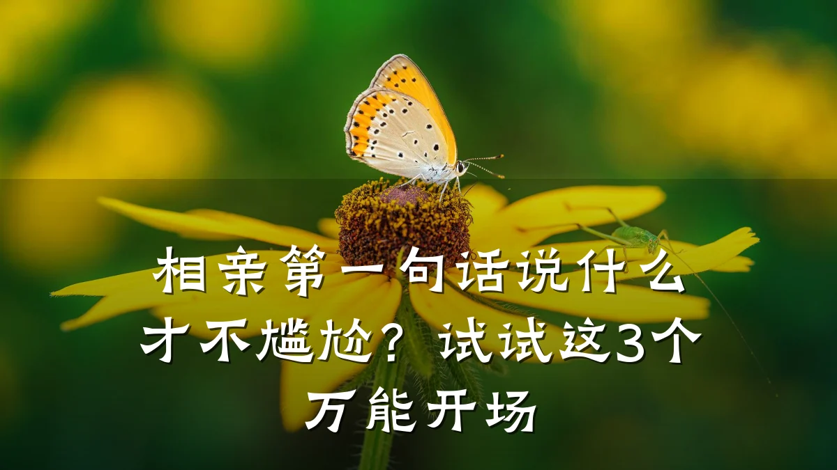 相亲第一句话说什么才不尴尬?试试这3个万能开场